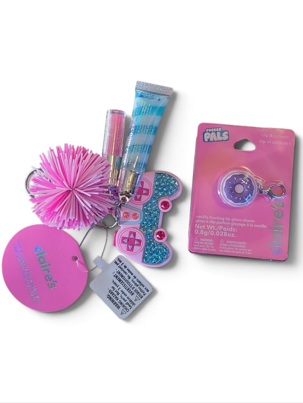 Claire's Flavored Scented Lipgloss & Keychain Sets, Lot Of 2!